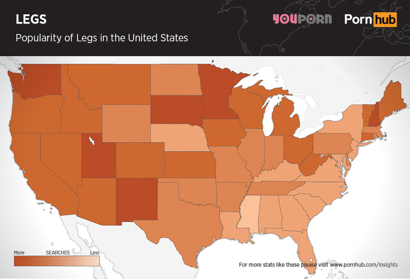 Illustration for article titled Maps show which body parts in porn are the most popular across the world